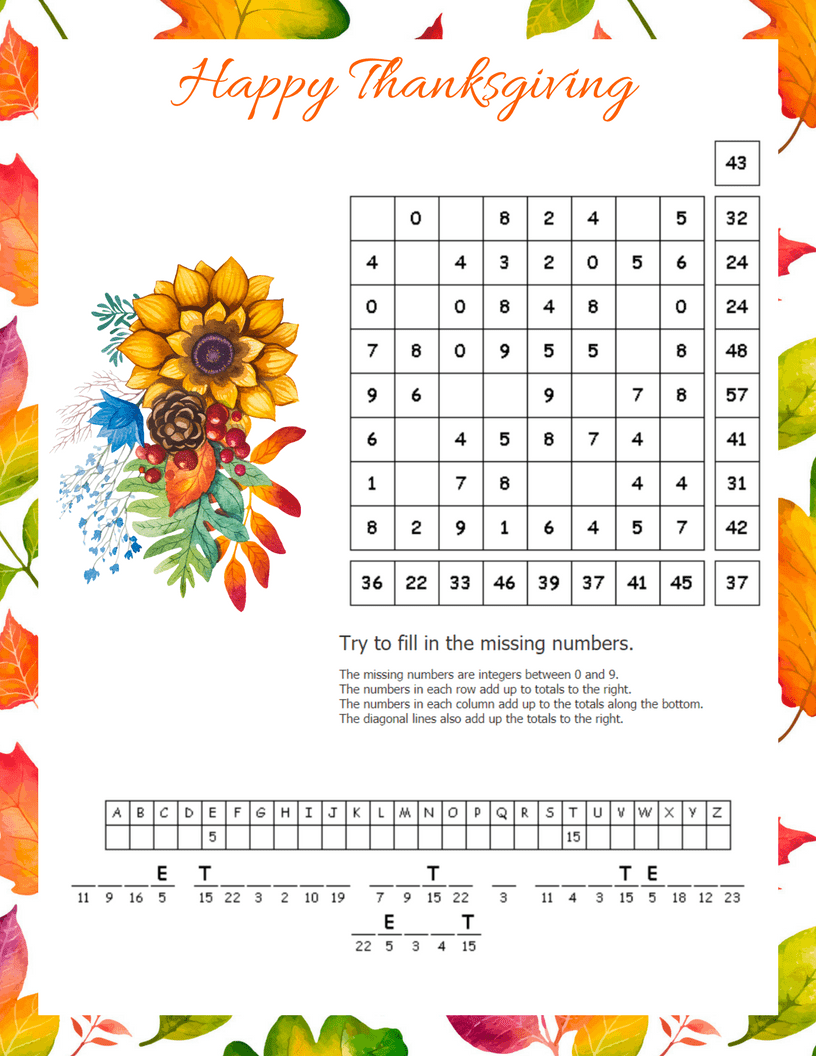 Free Fall Thanksgiving Puzzle Printables Daily Dish Magazine Free Fall Thanksgiving Puzzle Printables Daily Dish Magazine