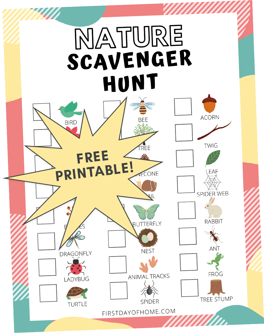 Free Printable Summer Nature Scavenger Hunt Printable Party Favors Free Printable Summer Nature Scavenger Hunt Printable Party Favors