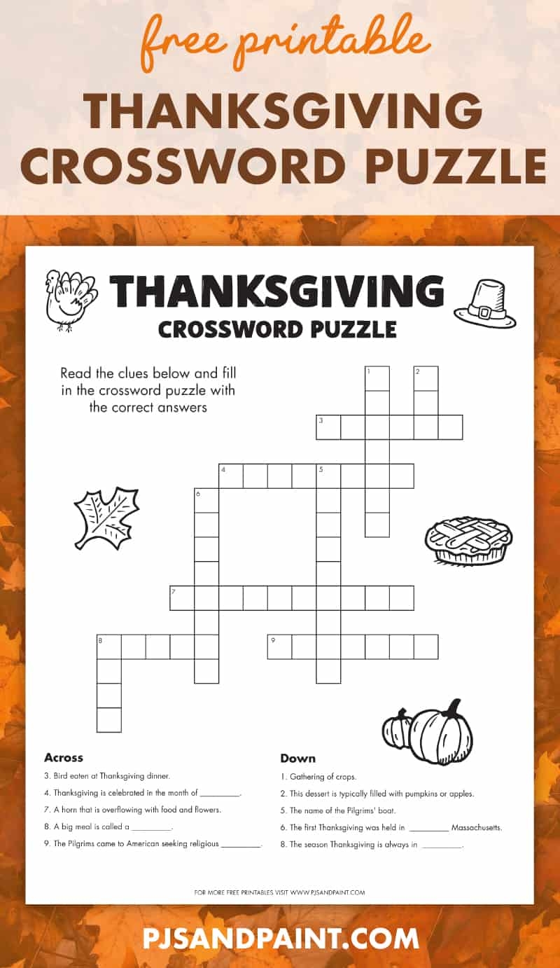 Free Thanksgiving Crossword Puzzle Archives Pjs And Paint Free Thanksgiving Crossword Puzzle Archives Pjs And Paint