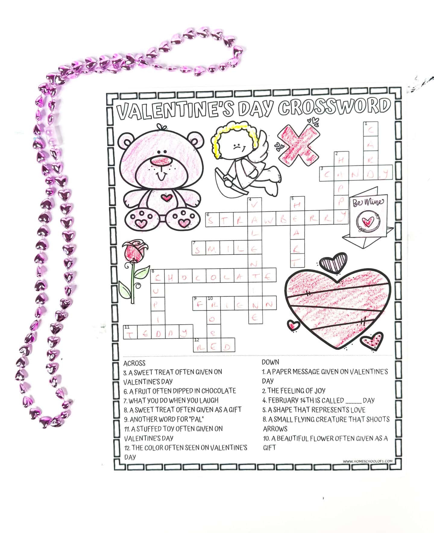 Free Valentine s Day Crossword Puzzle Printable Free Valentine s Day Crossword Puzzle Printable