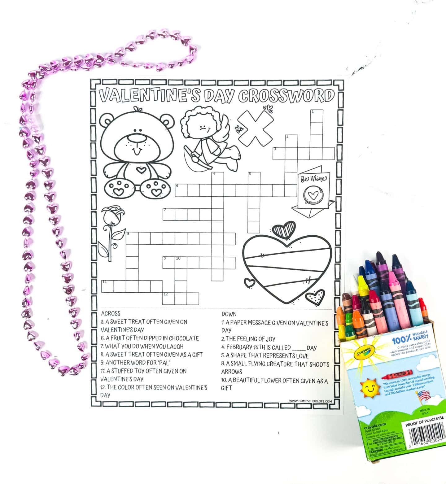 Free Valentine s Day Crossword Puzzle Printable