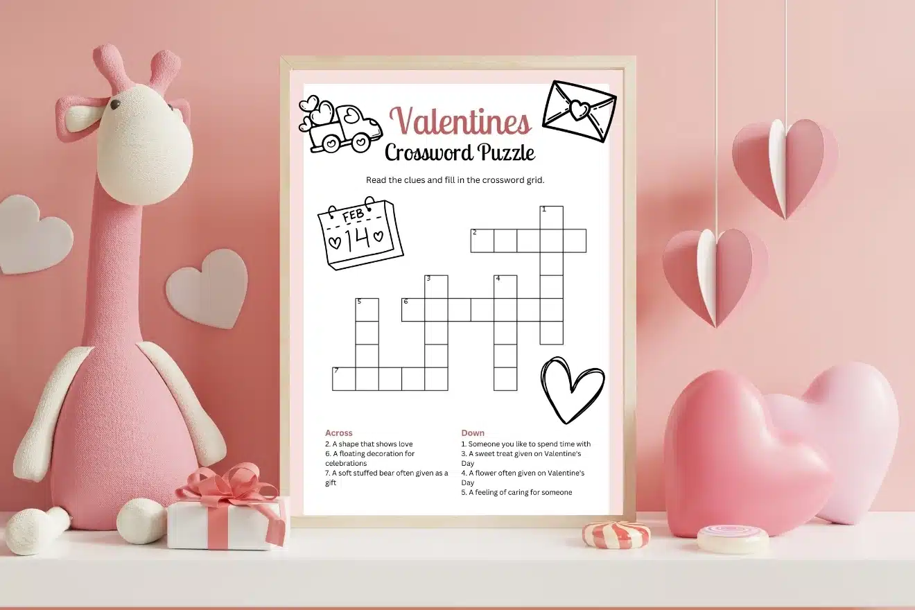 Free Valentines Day Crossword Puzzle A Fun Activity For Kids Ages 5 8 Free Valentines Day Crossword Puzzle A Fun Activity For Kids Ages 5 8