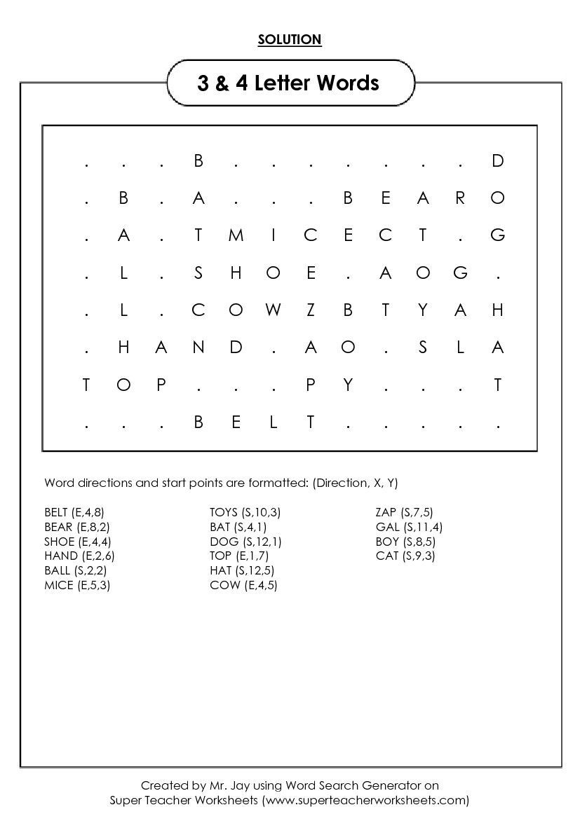 Printable Crossword Puzzles for Teachers