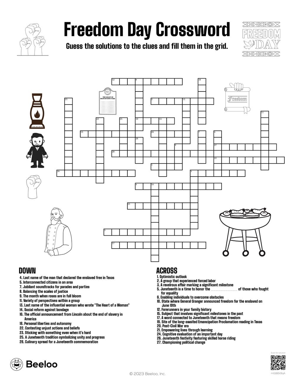 Freedom Day Crossword Beeloo Printable Crafts And Activities For Kids Freedom Day Crossword Beeloo Printable Crafts And Activities For Kids