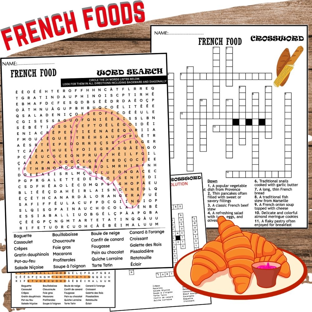French Crossword Puzzles Printable