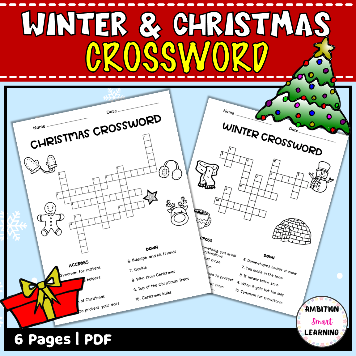 Fun Winter Christmas Crossword Puzzle Coloring Pages Made By Teachers Fun Winter Christmas Crossword Puzzle Coloring Pages Made By Teachers