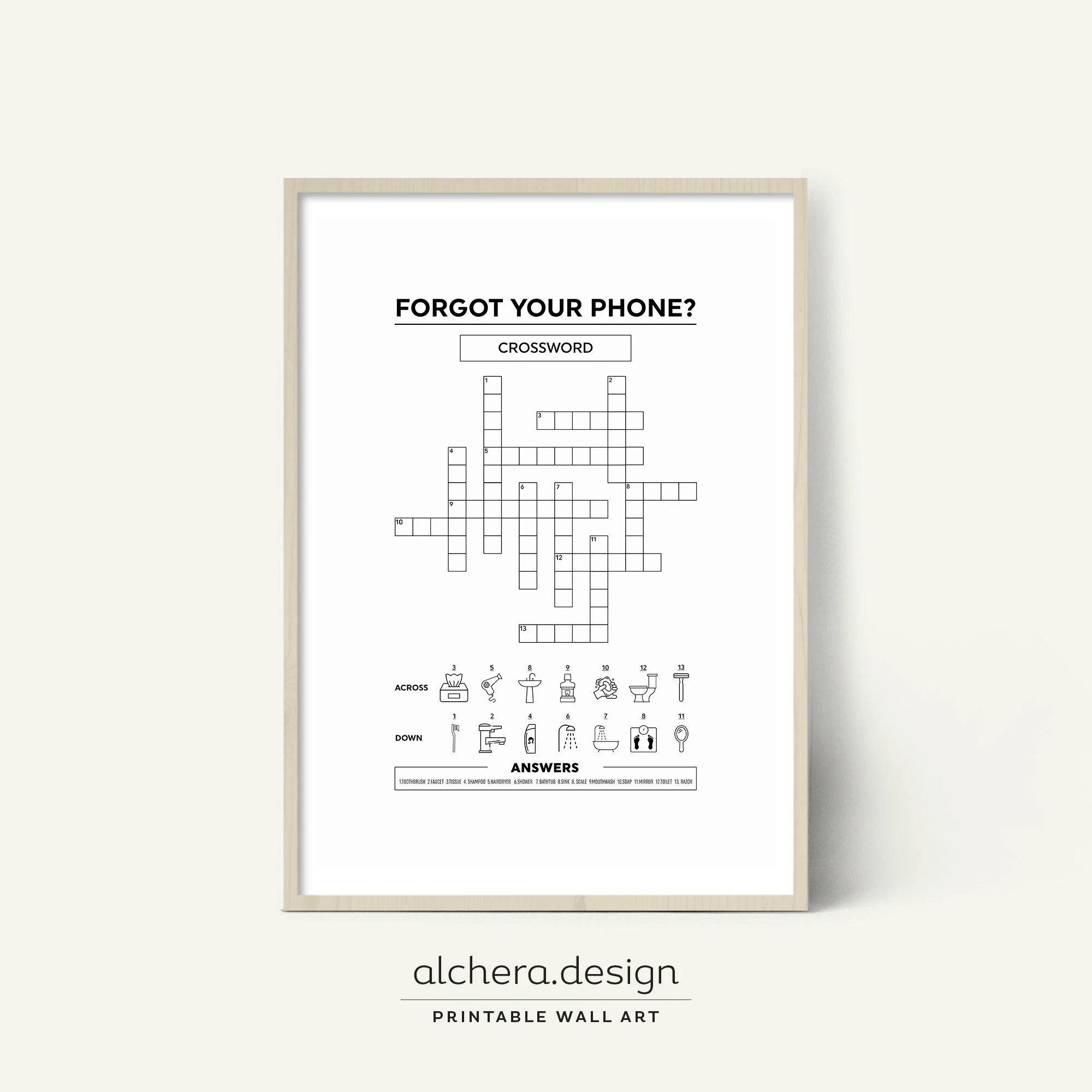 Funny Printable Crossword Puzzles Etsy