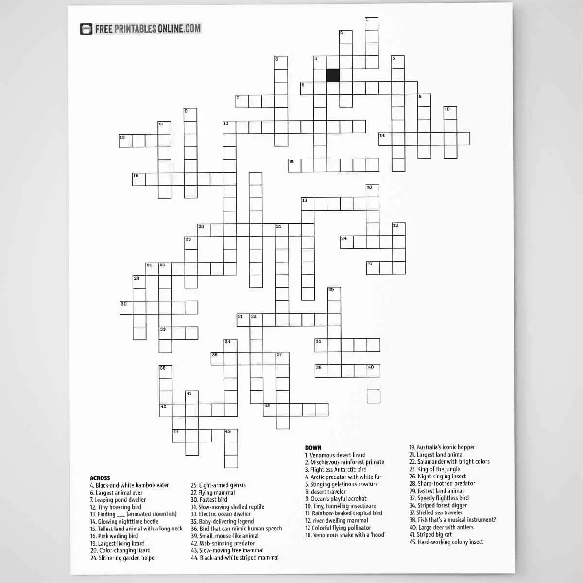 Free Printable Difficult Crossword Puzzles
