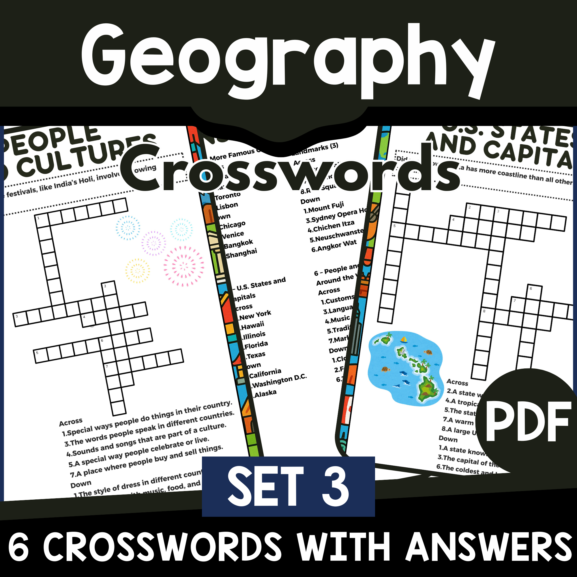 Geography Crosswords Set 3 PDF By Teach Simple Geography Crosswords Set 3 PDF By Teach Simple