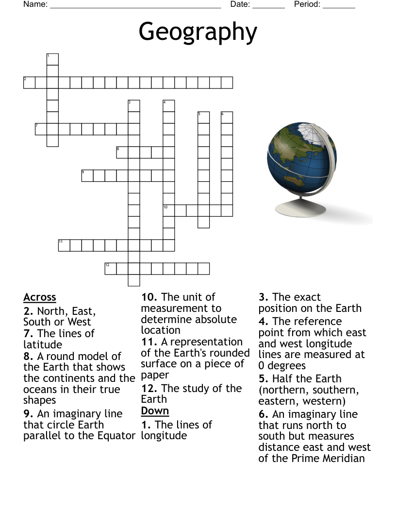 Globe Puzzle Crossword WordMint Globe Puzzle Crossword WordMint