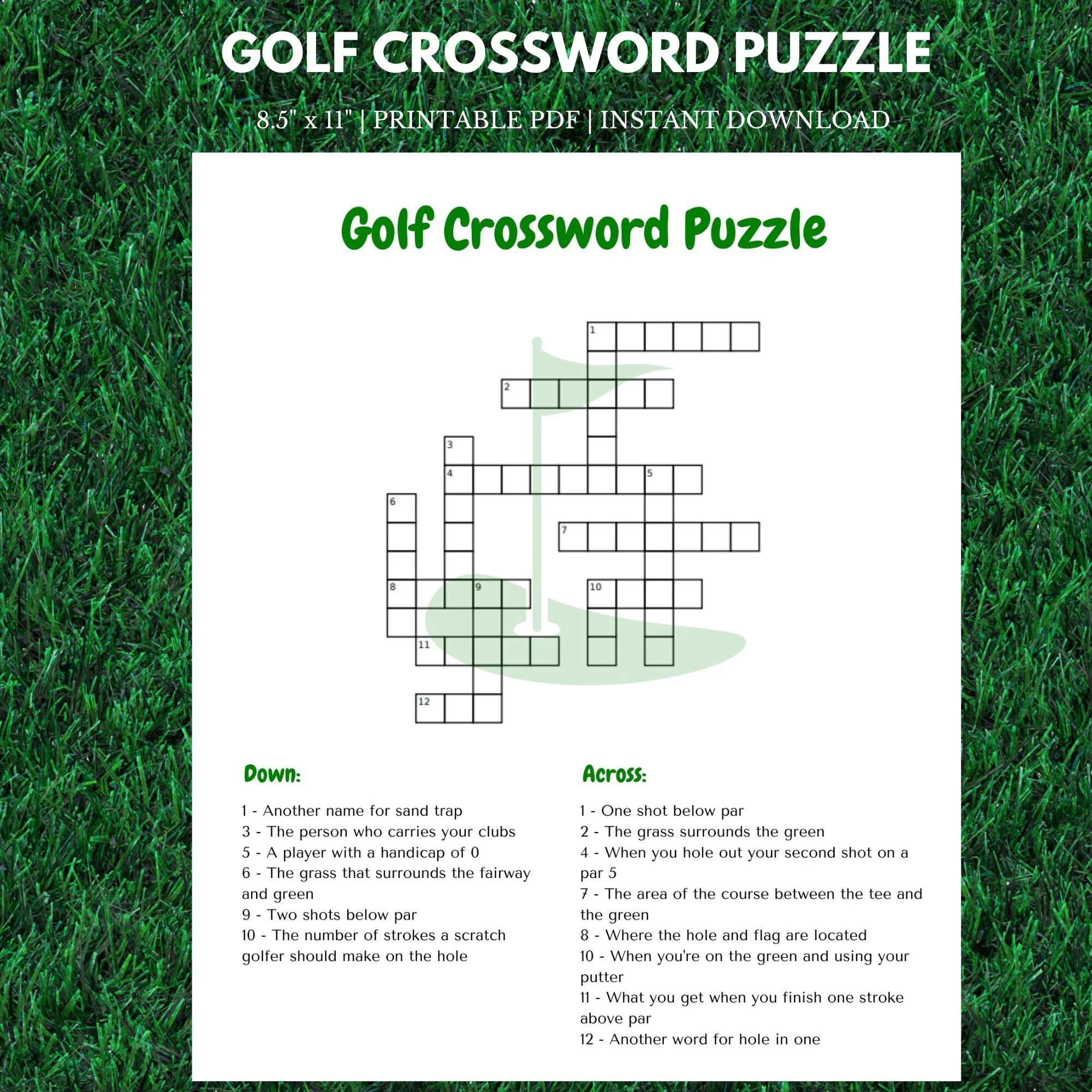 Golf Crossword Puzzle 8 5 Golf Crossword Puzzle 8 5