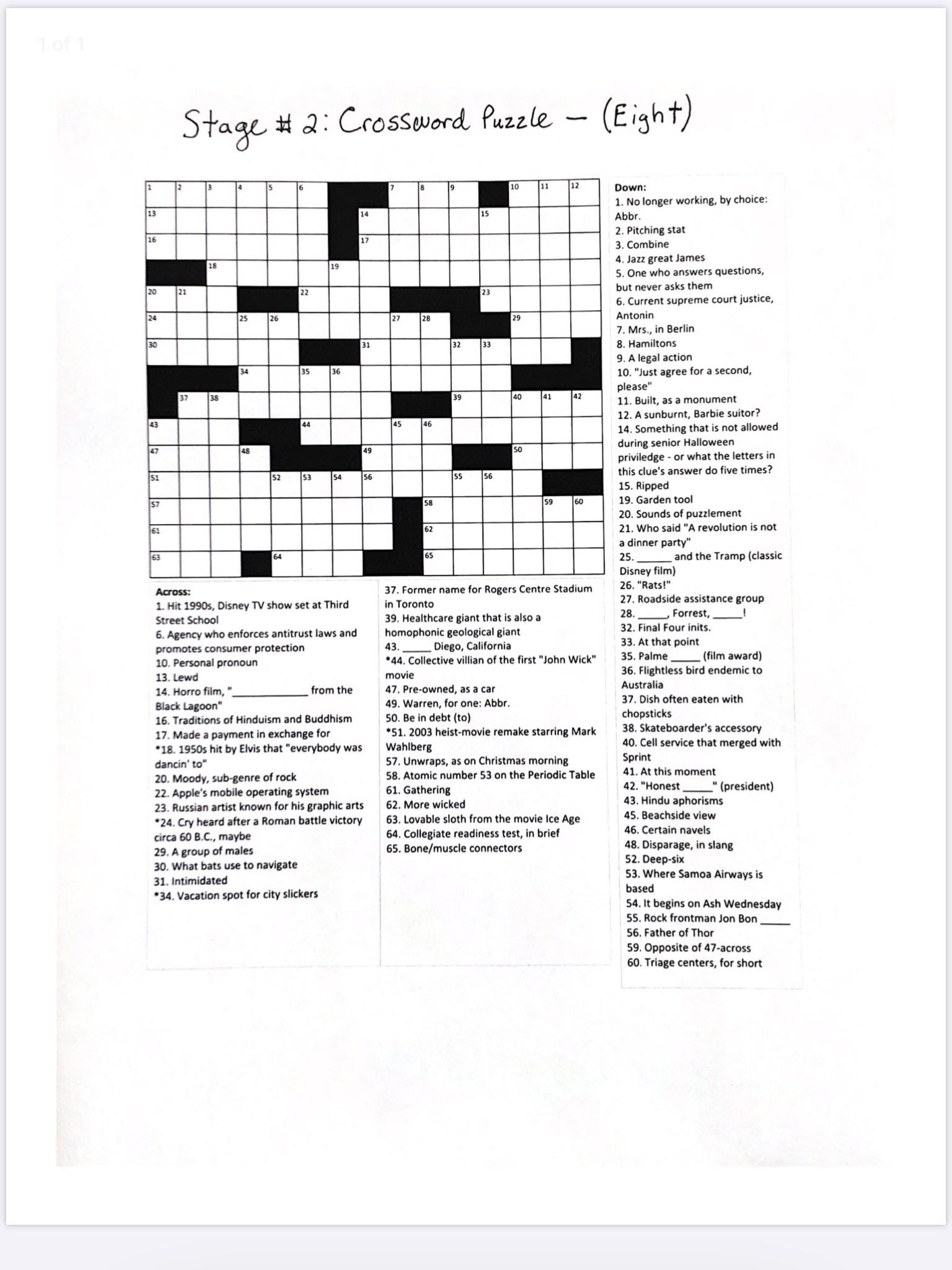Hardest Crossword Puzzles Printable