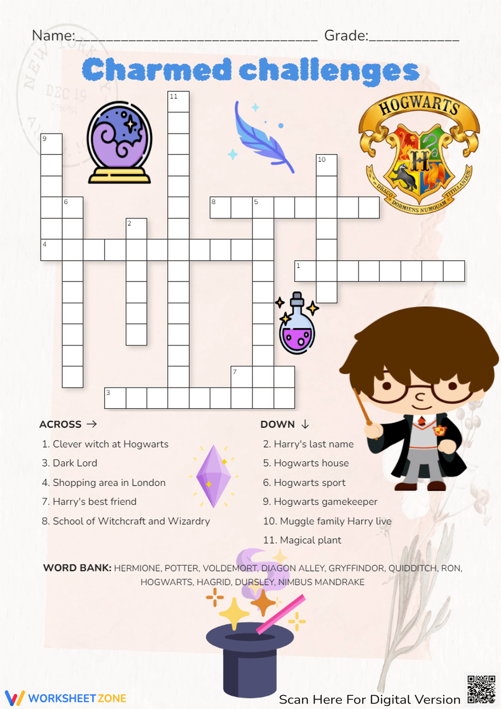Printable Harry Potter Movie Crossword Puzzles Printable Harry Potter Movie Crossword Puzzles