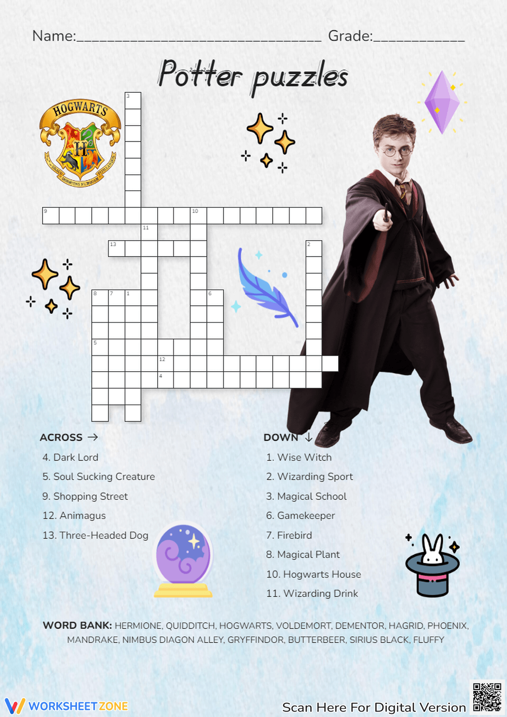 Grade 1 Harry Potter Crossword Worksheets 2025 Grade 1 Harry Potter Crossword Worksheets 2025