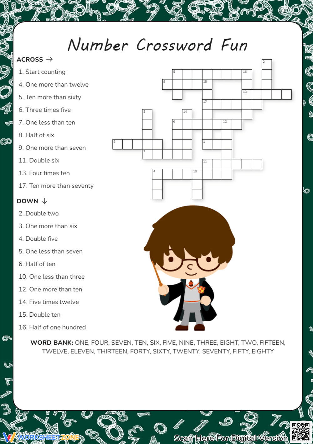 Number Crossword Printable
