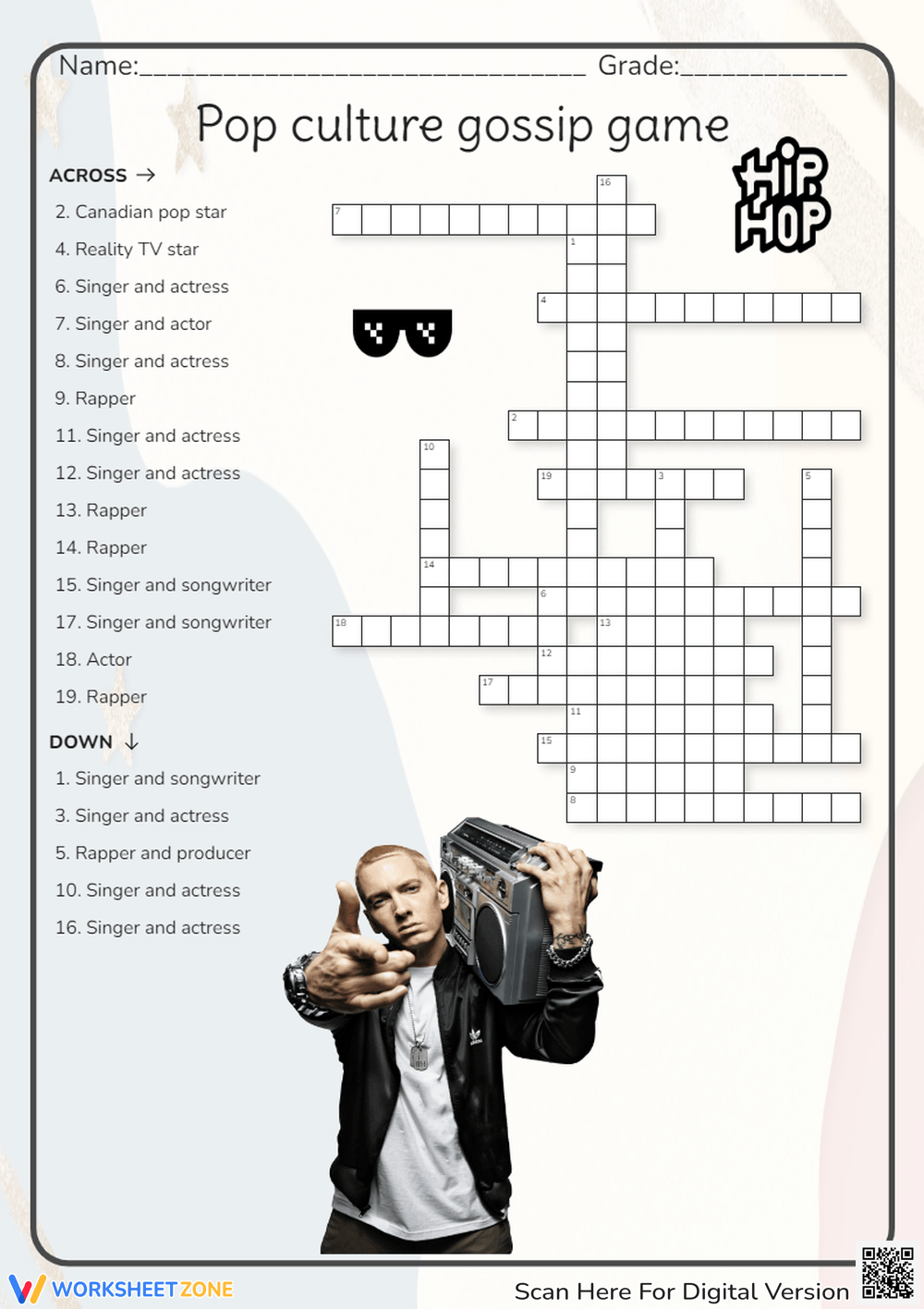 Grade 1 Pop Culture Crossword Puzzles Worksheets 2025 Grade 1 Pop Culture Crossword Puzzles Worksheets 2025