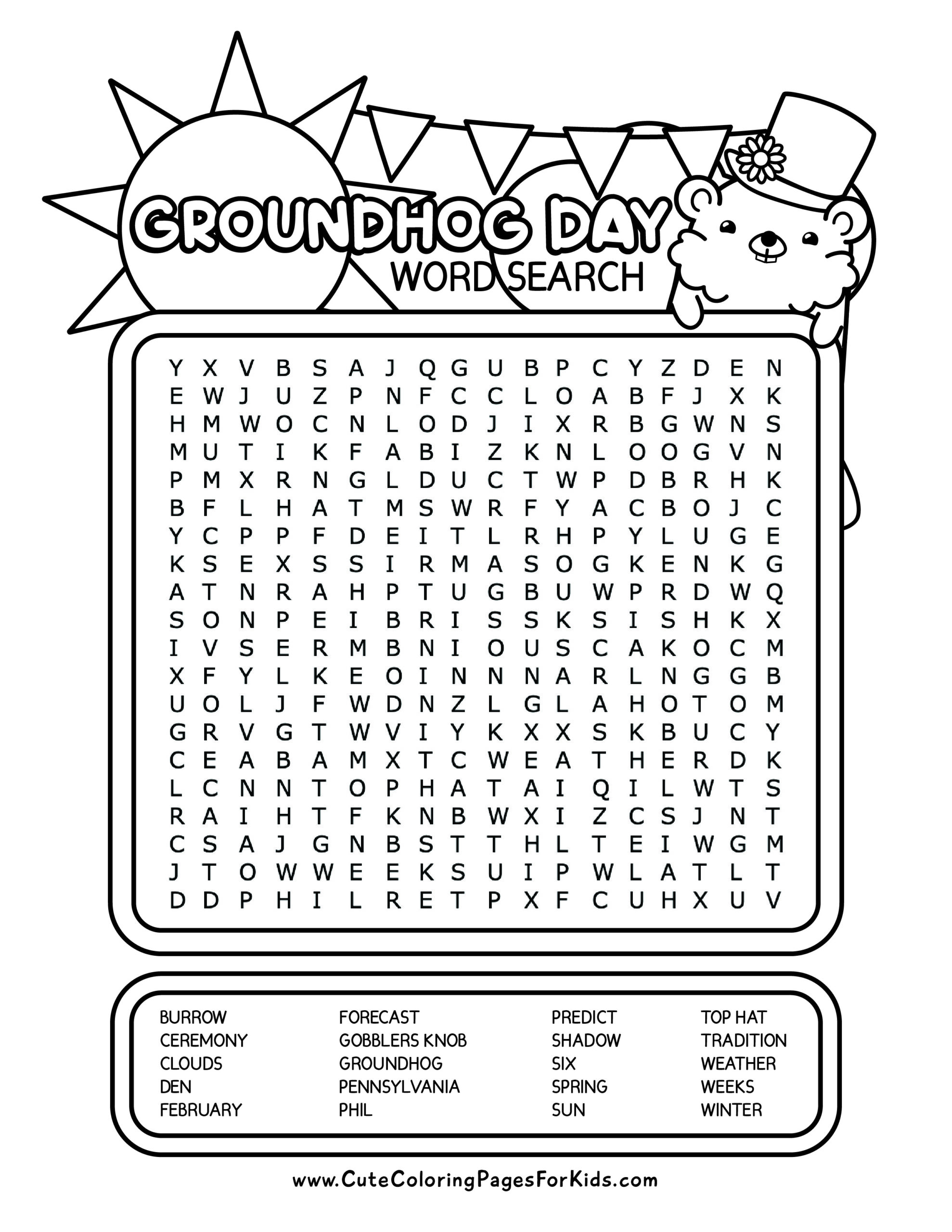 Groundhog Day Crossword Puzzles Printable Groundhog Day Crossword Puzzles Printable