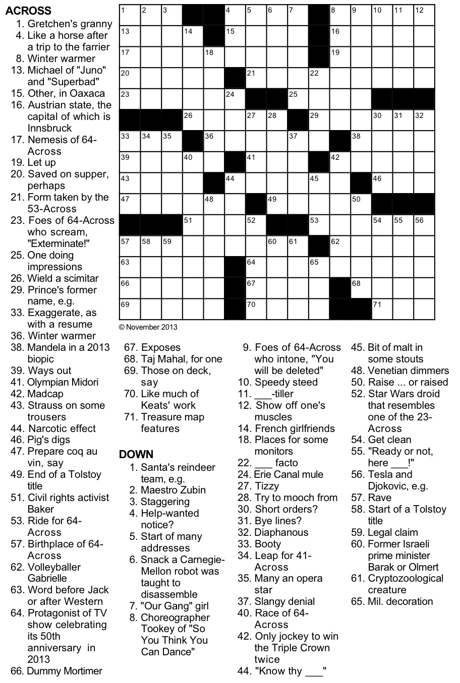 Guess Who Crossword Puzzle Guess Who Crossword Puzzle