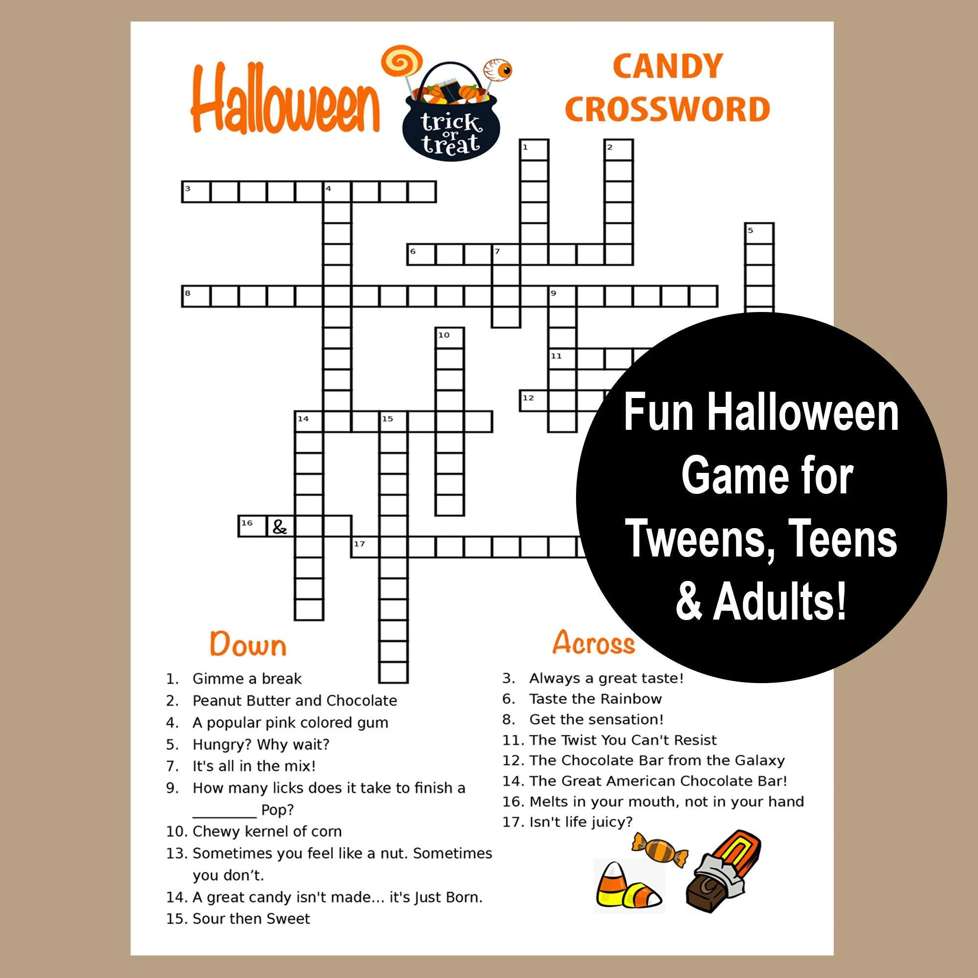 Printable Halloween Crossword Puzzles Printable Halloween Crossword Puzzles