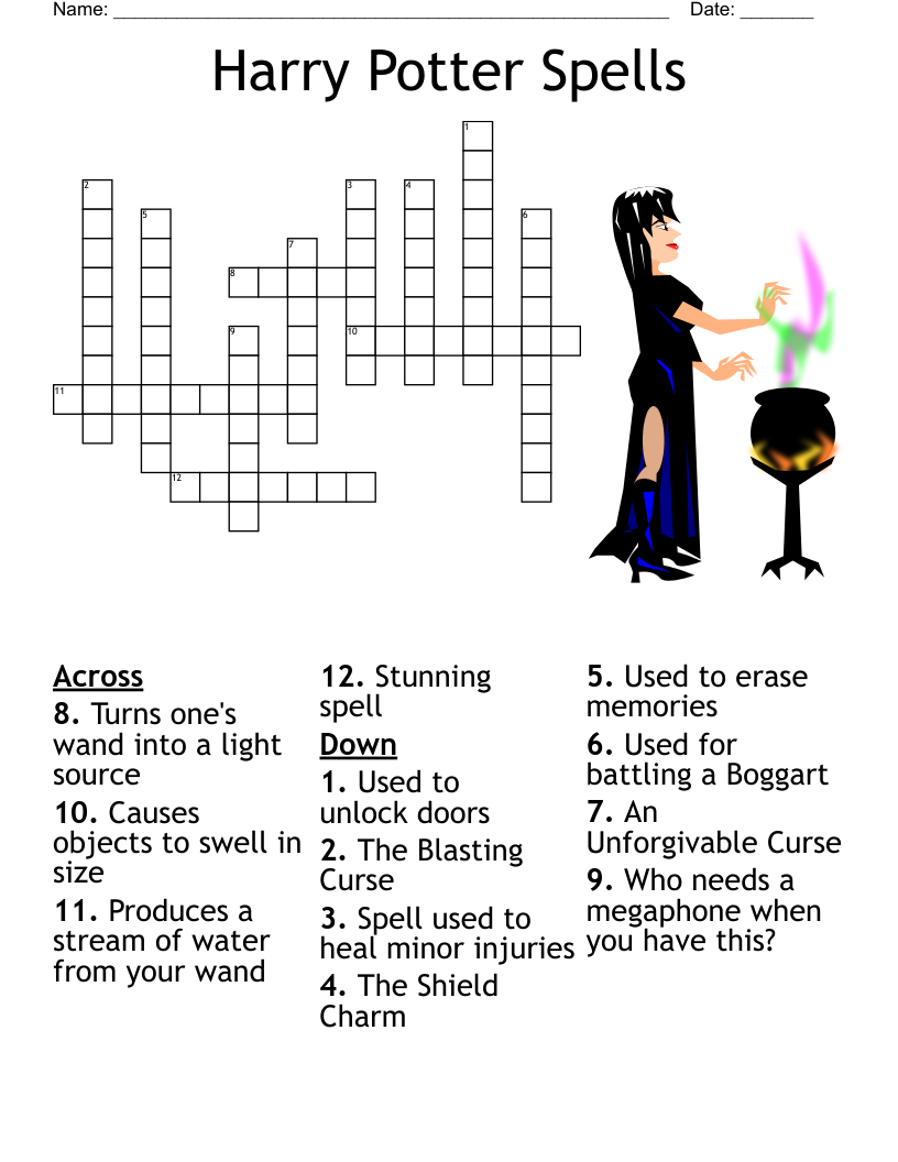 Harry Potter Crossword Printable Free Harry Potter Crossword Printable Free
