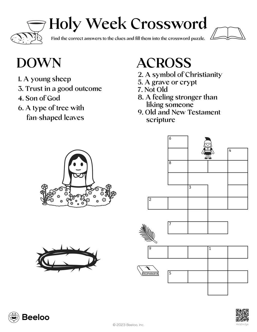 Catholic Crossword Puzzles Printable 5th Week of Easter Year C