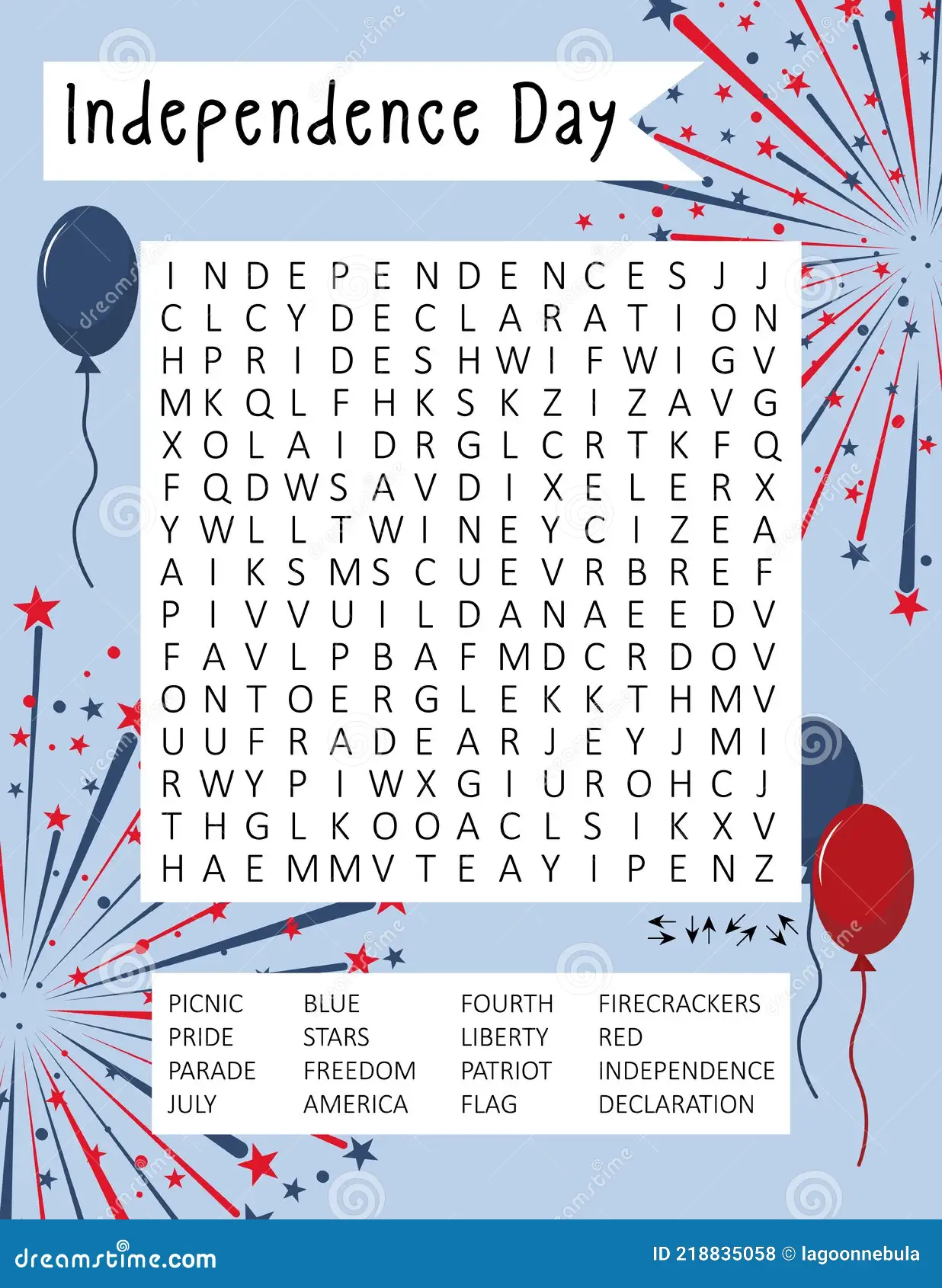 Fourth of July Crossword Puzzle Printable