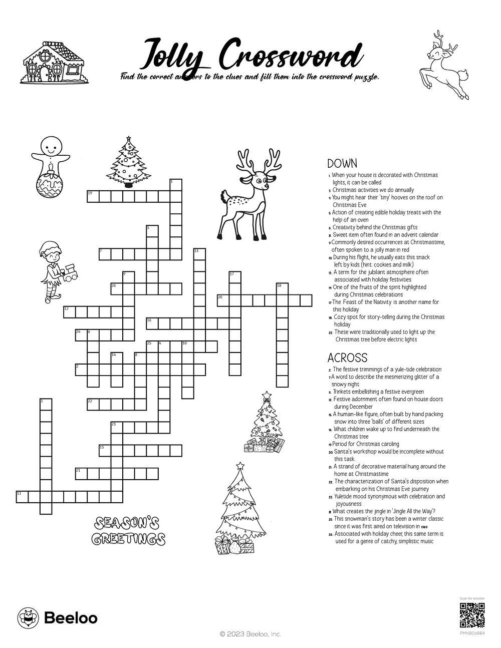 Crossword Puzzles Printable Christmas Crossword Puzzles Printable Christmas