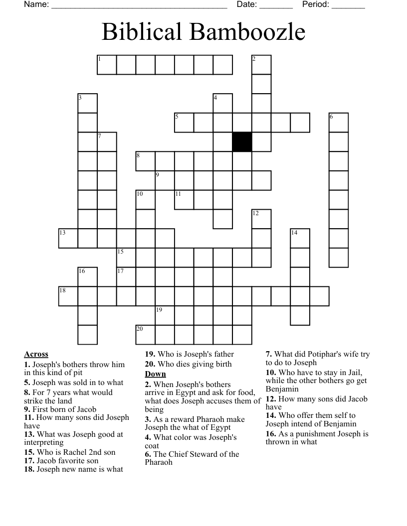 Joseph Crossword WordMint Joseph Crossword WordMint