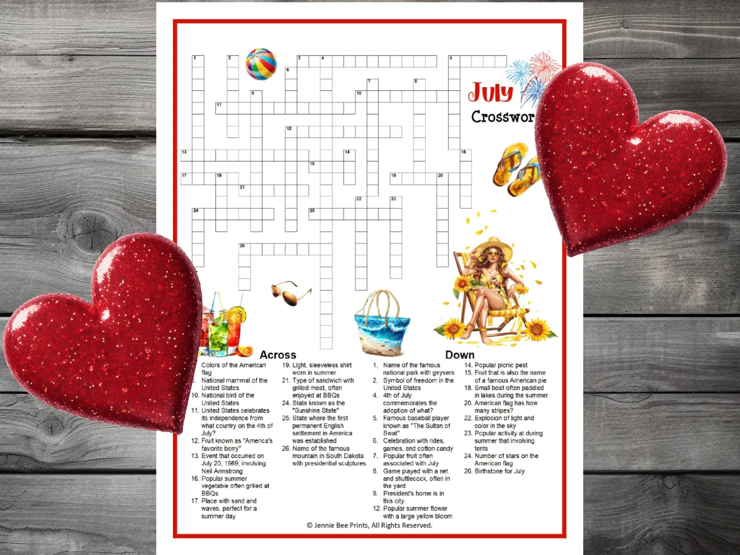 July Crossword Puzzle Payhip