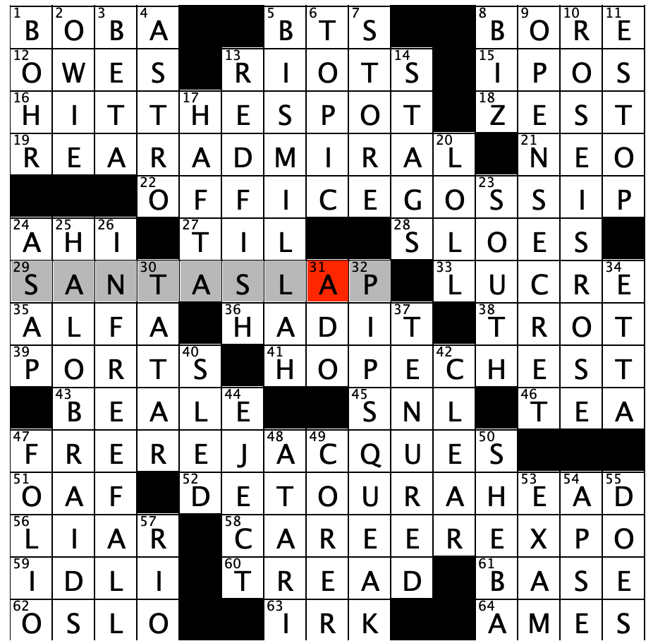 LA Times Daily Crossword Puzzle Printable