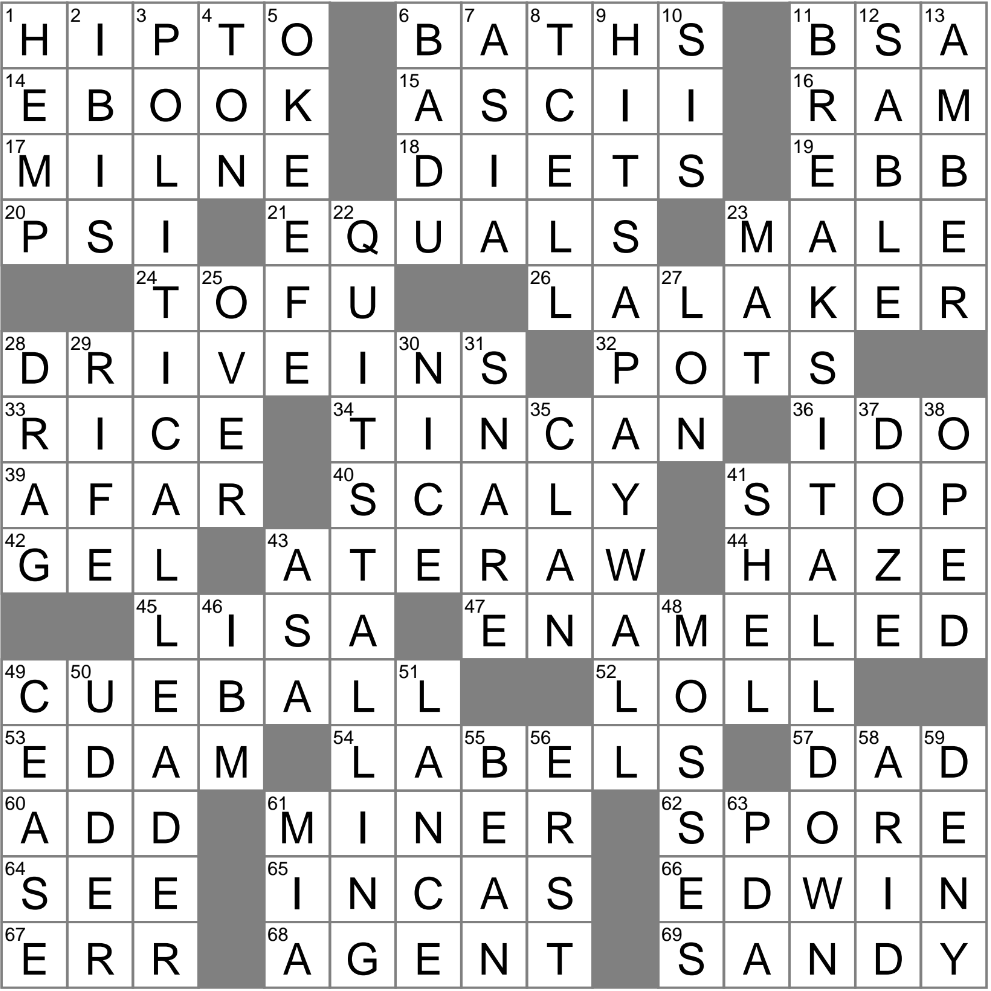 La Crossword Puzzle Printable