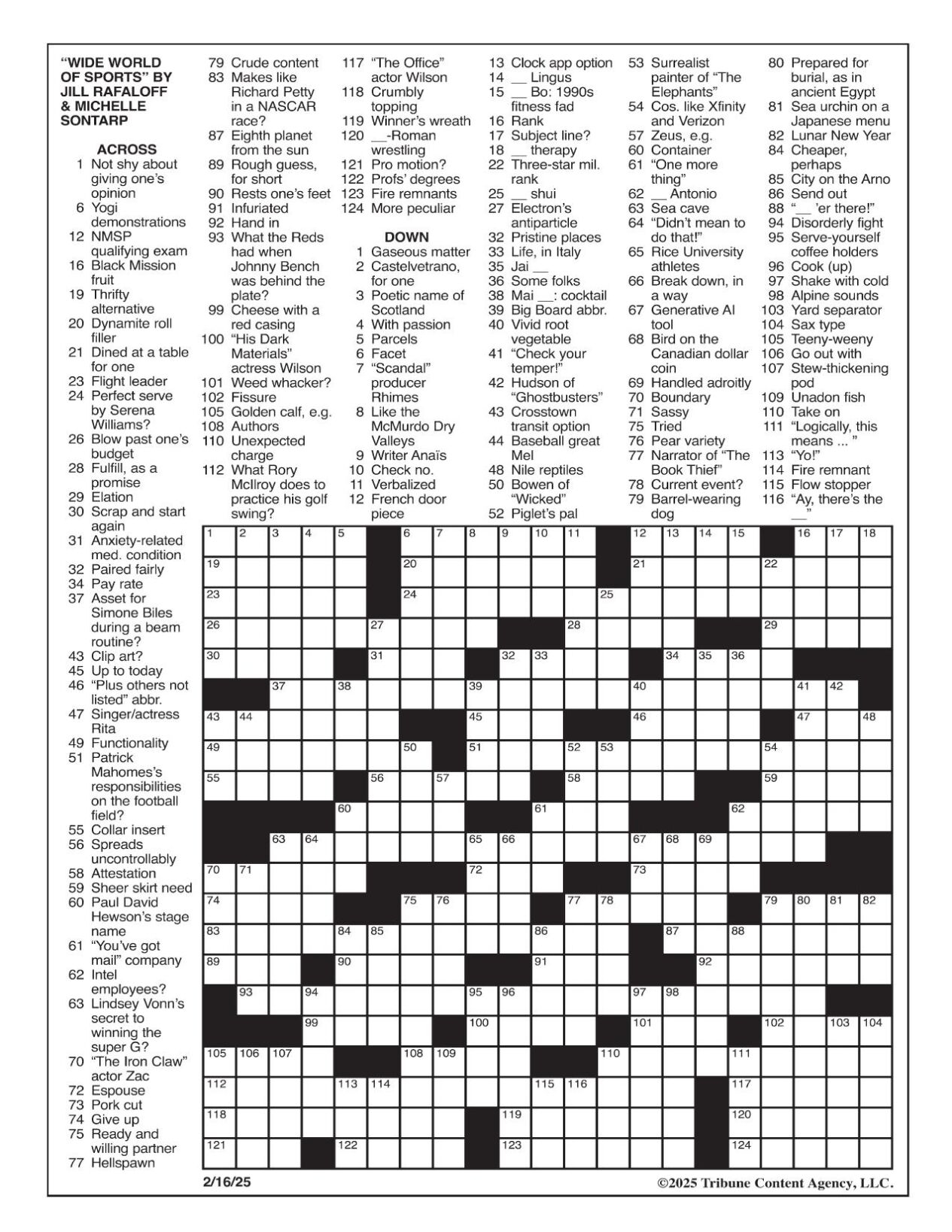 LA Times Crossword Feb 16 2025 Crosswords Yakimaherald LA Times Crossword Feb 16 2025 Crosswords Yakimaherald
