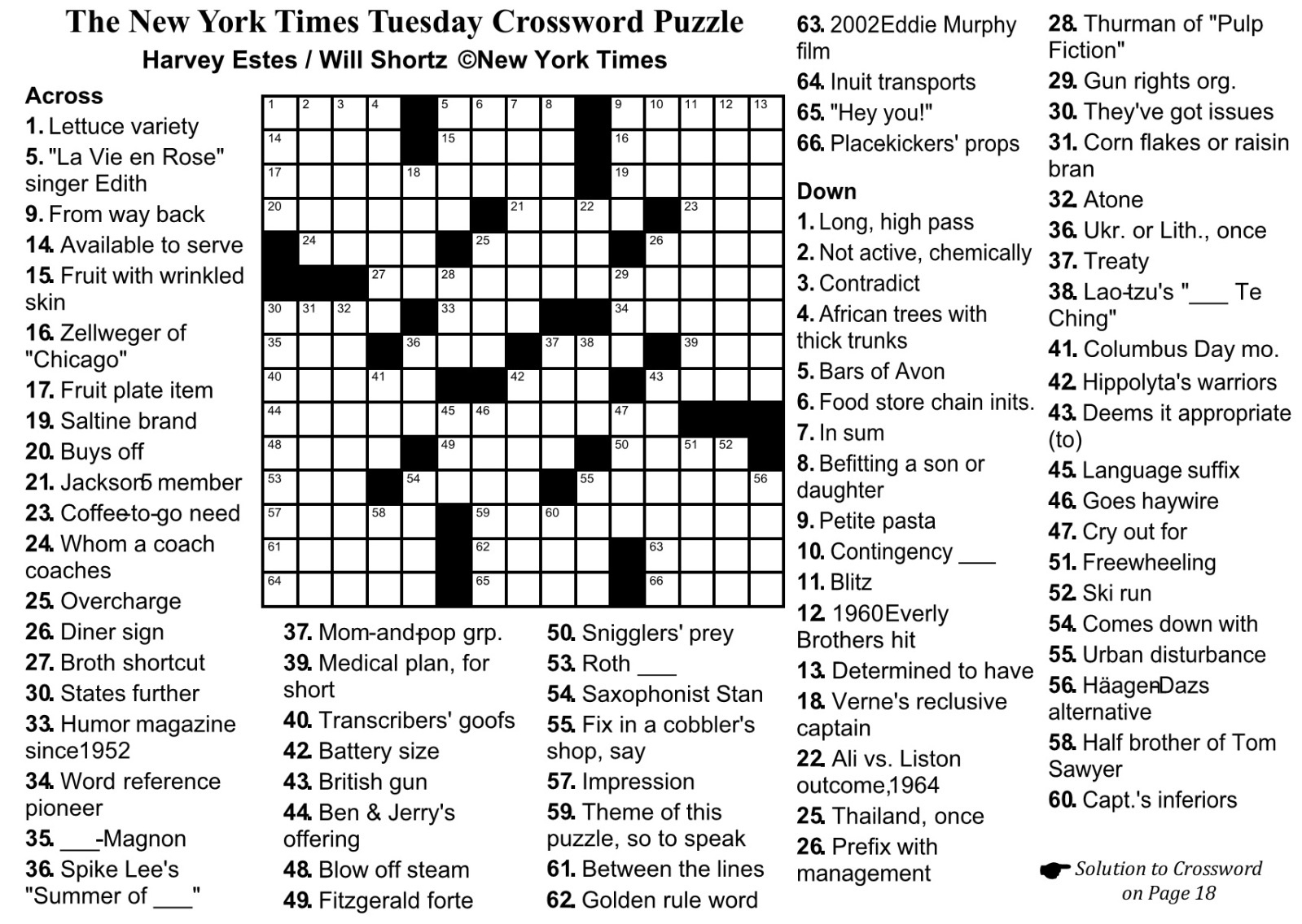 La Times Sunday Crossword Puzzle Printable Visuals By Jace La Times Sunday Crossword Puzzle Printable Visuals By Jace