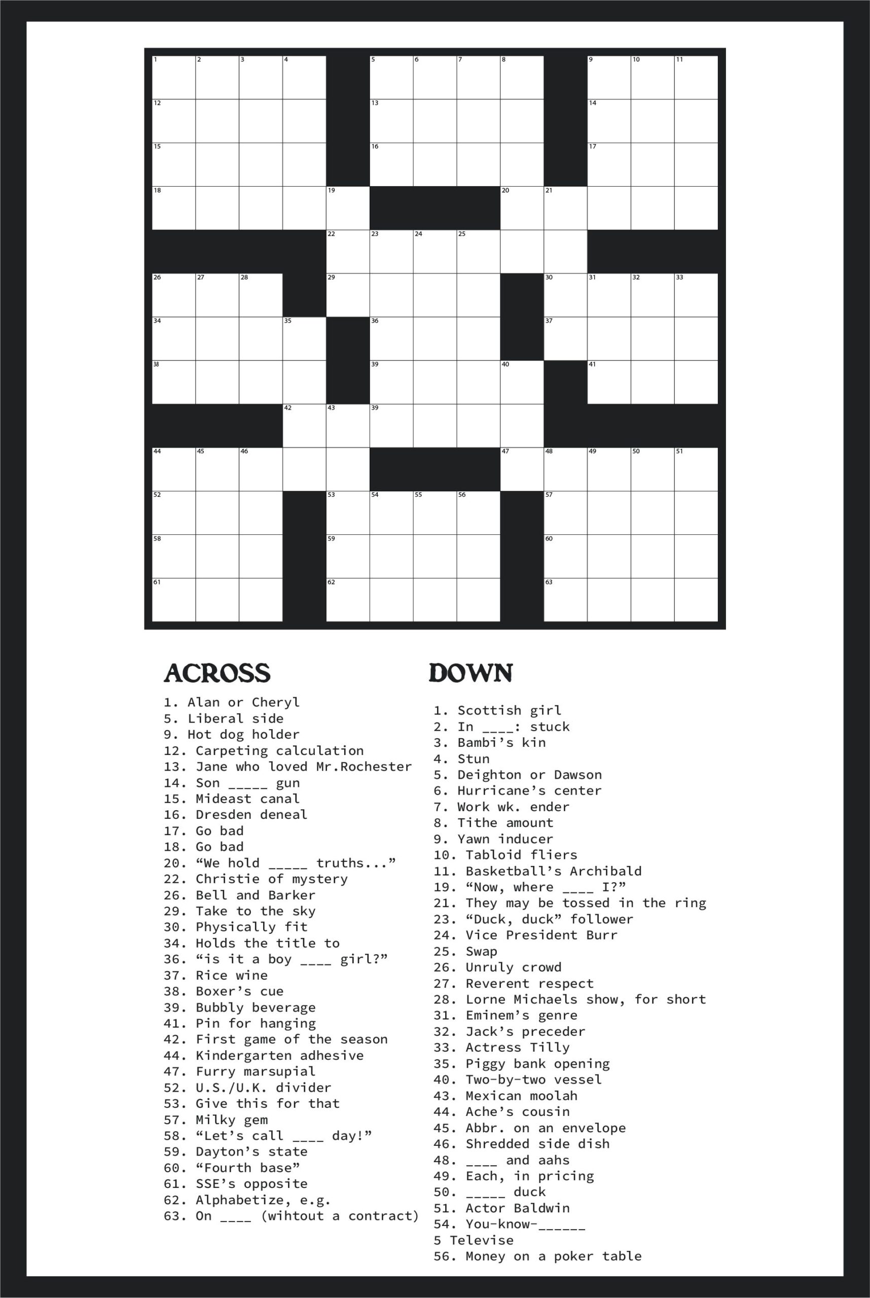Large Print Easy Crossword Puzzles 10 Free PDF Printables Worksheets Library Large Print Easy Crossword Puzzles 10 Free PDF Printables Worksheets Library