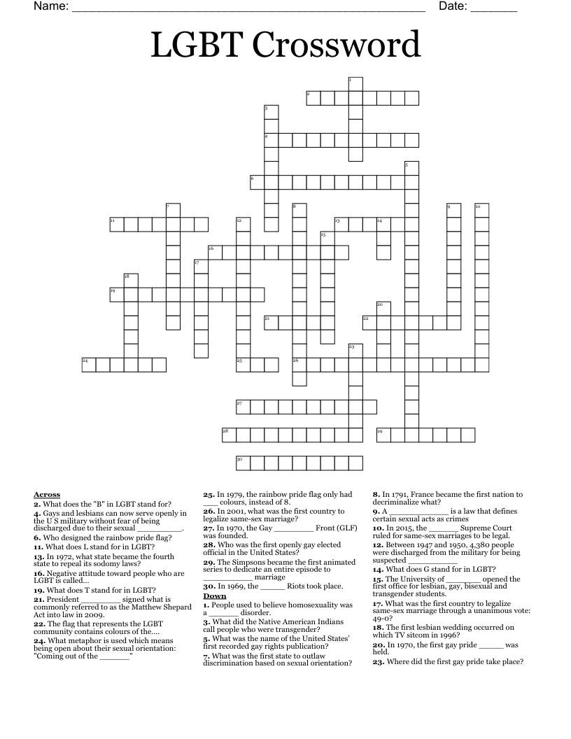 LGBT Crossword WordMint
