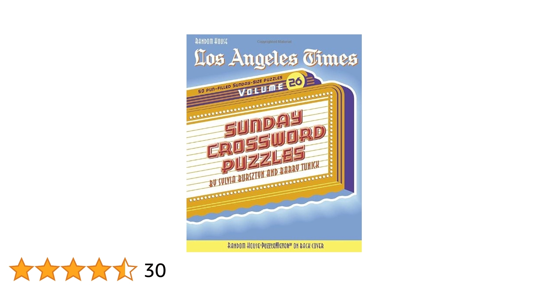 Los Angeles Times Sunday Crossword Puzzles Volume 26 The Los Angeles Times Tunick Barry Bursztyn Sylvia 9780375721748 Amazon Books