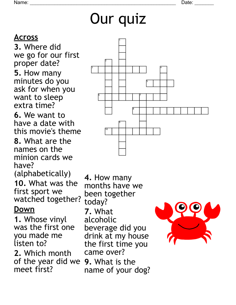 Love Crossword Puzzle Printable Love Crossword Puzzle Printable