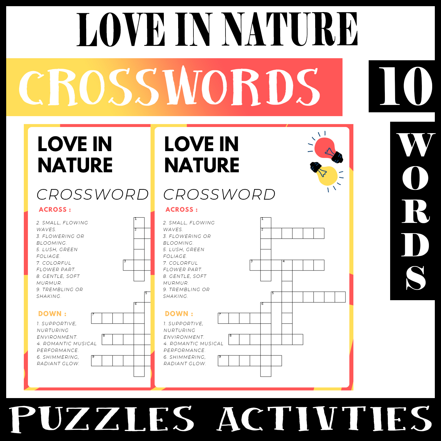 Love In Nature No Prep Crossword Puzzle Worksheet Activity For Morning Work Made By Teachers Love In Nature No Prep Crossword Puzzle Worksheet Activity For Morning Work Made By Teachers