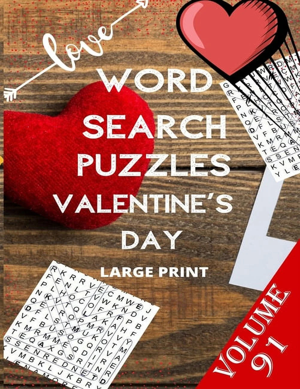 Love Word Search Puzzles Valentine s Day Large Print Volume 91 Word Search Games For Adults 8 5 11 Large Print Word Search Books Walmart