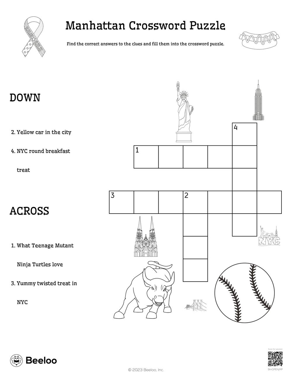 Manhattan Crossword Puzzle Beeloo Printable Crafts And Activities For Kids Manhattan Crossword Puzzle Beeloo Printable Crafts And Activities For Kids