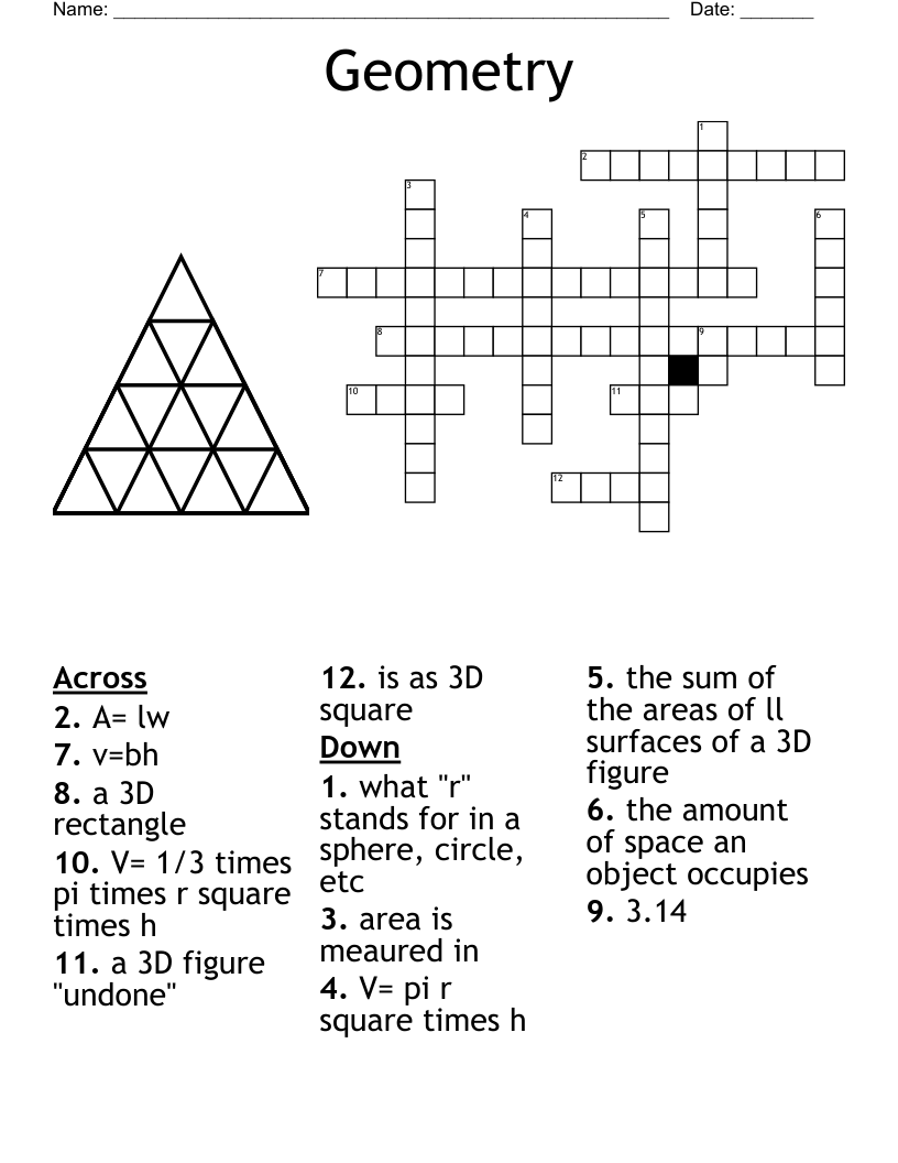 Maths Circles Crossword WordMint Maths Circles Crossword WordMint