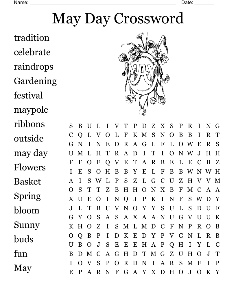 May Day Crossword Word Search WordMint May Day Crossword Word Search WordMint