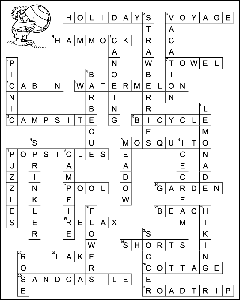 Free Printable Crossword Puzzles Summer Theme Free Printable Crossword Puzzles Summer Theme