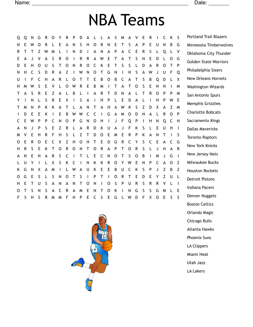 NBA Playoffs Word Search WordMint NBA Playoffs Word Search WordMint