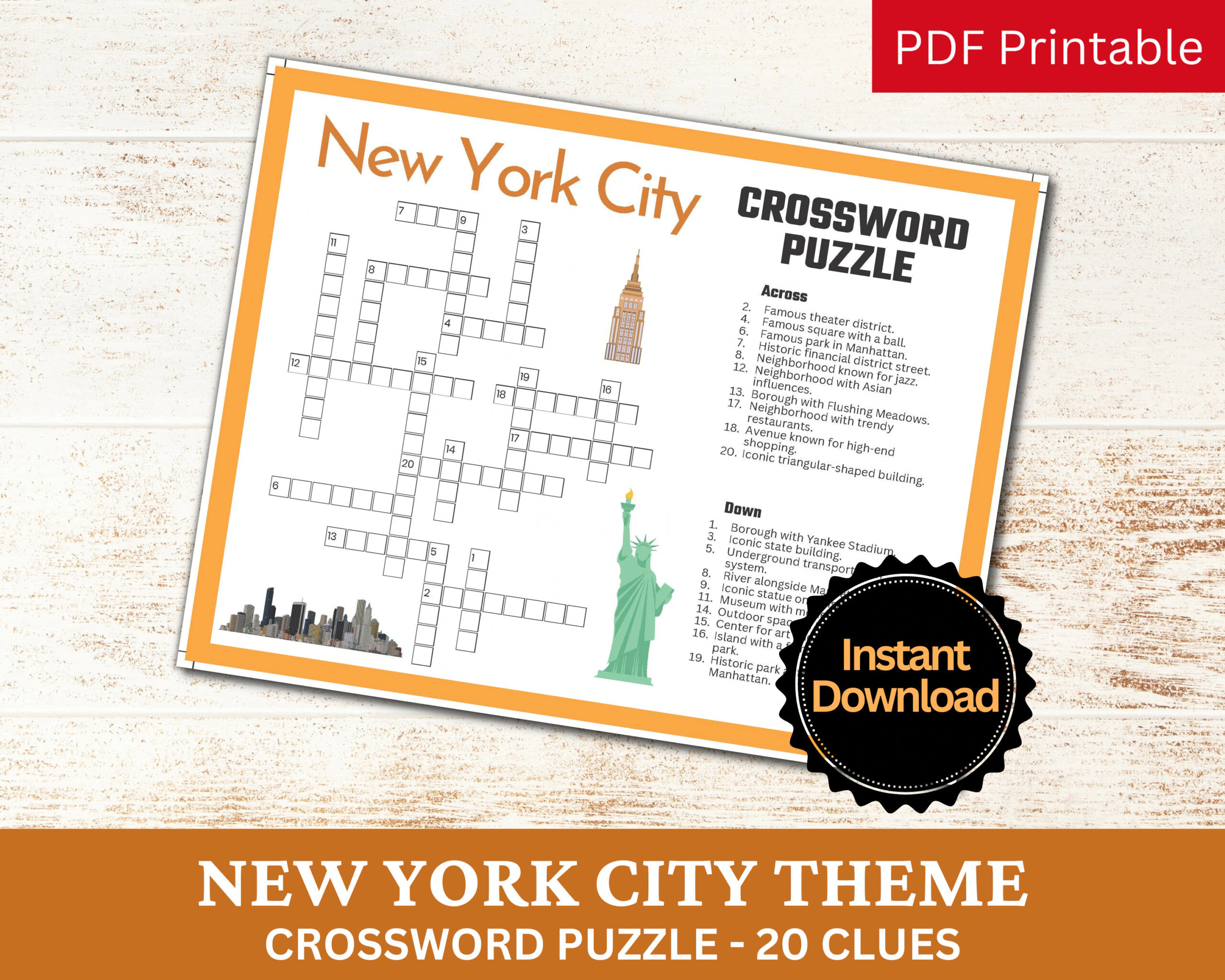 New York City Crossword Puzzle Printable Game Fun Travel Club Theme Birthday Activity USA Country Traveler Party Gathering Word Game PDF Etsy New York City Crossword Puzzle Printable Game Fun Travel Club Theme Birthday Activity USA Country Traveler Party Gathering Word Game PDF Etsy