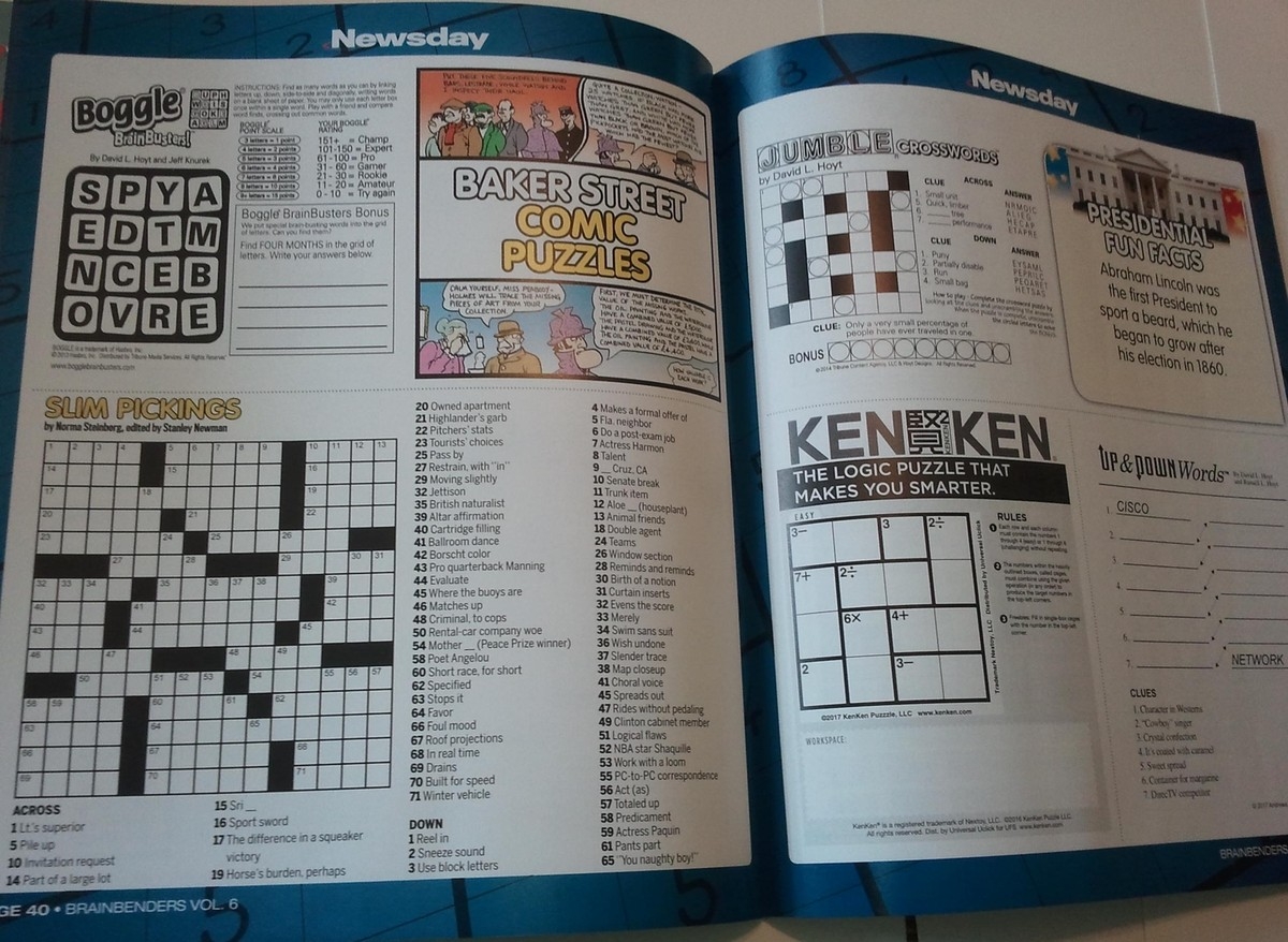 Newsday Brainbenders Volume 6 Crossword Sudoku Scrabble Boggle And More EBay