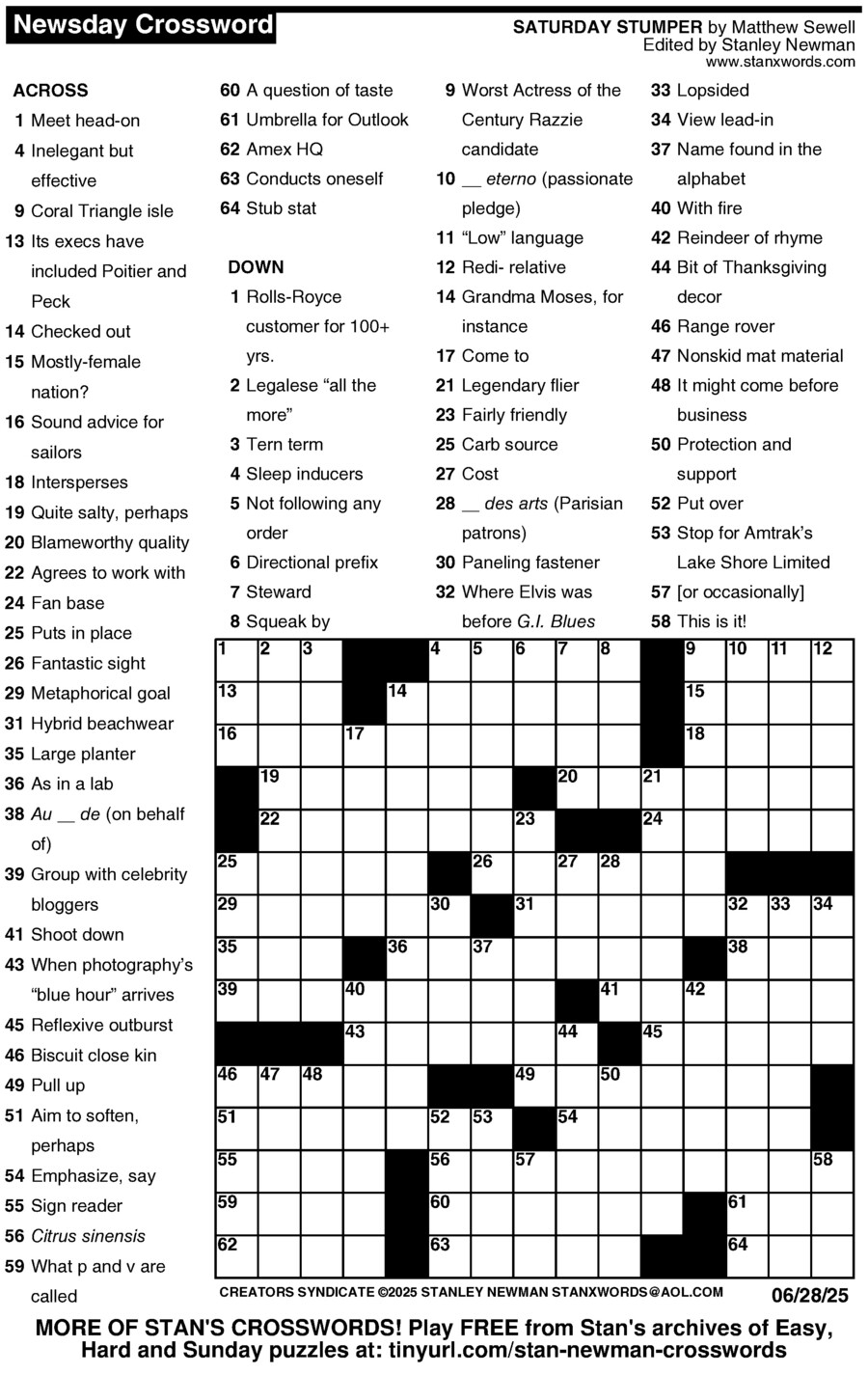 Newsday Crossword Puzzle Creators Syndicate Newsday Crossword Puzzle Creators Syndicate