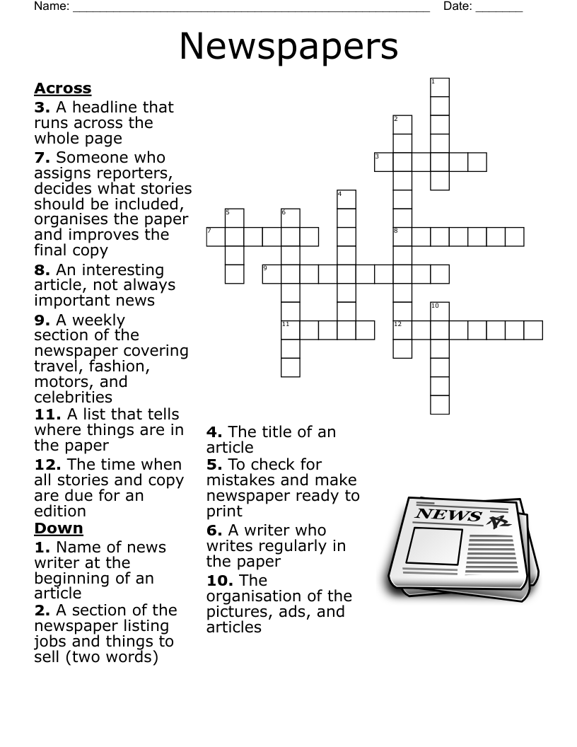 Newspaper Crossword WordMint