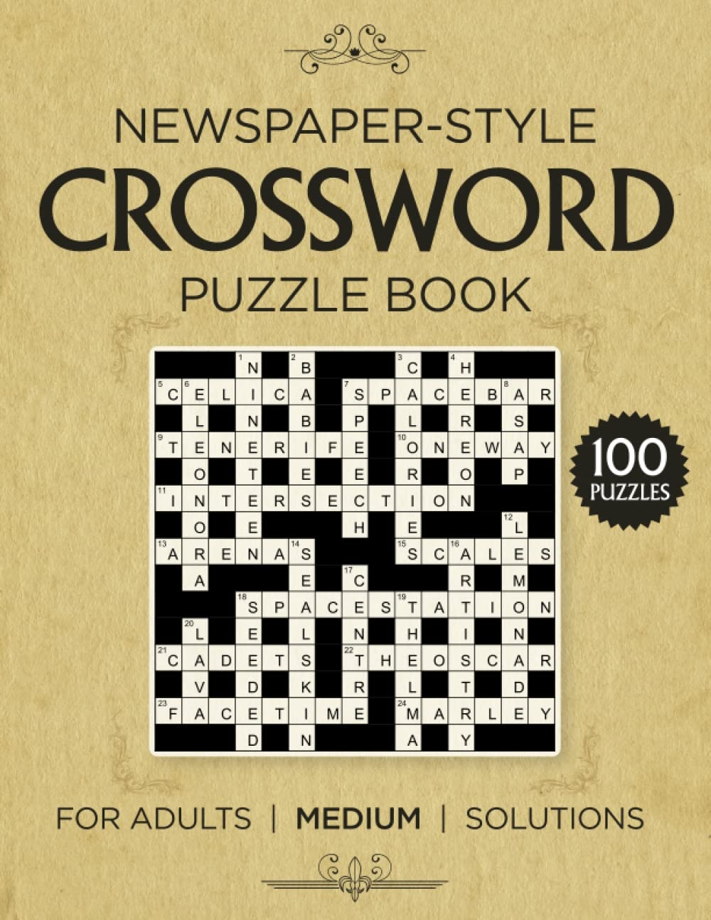 Newspaper style Crossword Puzzle Book 100 Crossword Puzzles For 