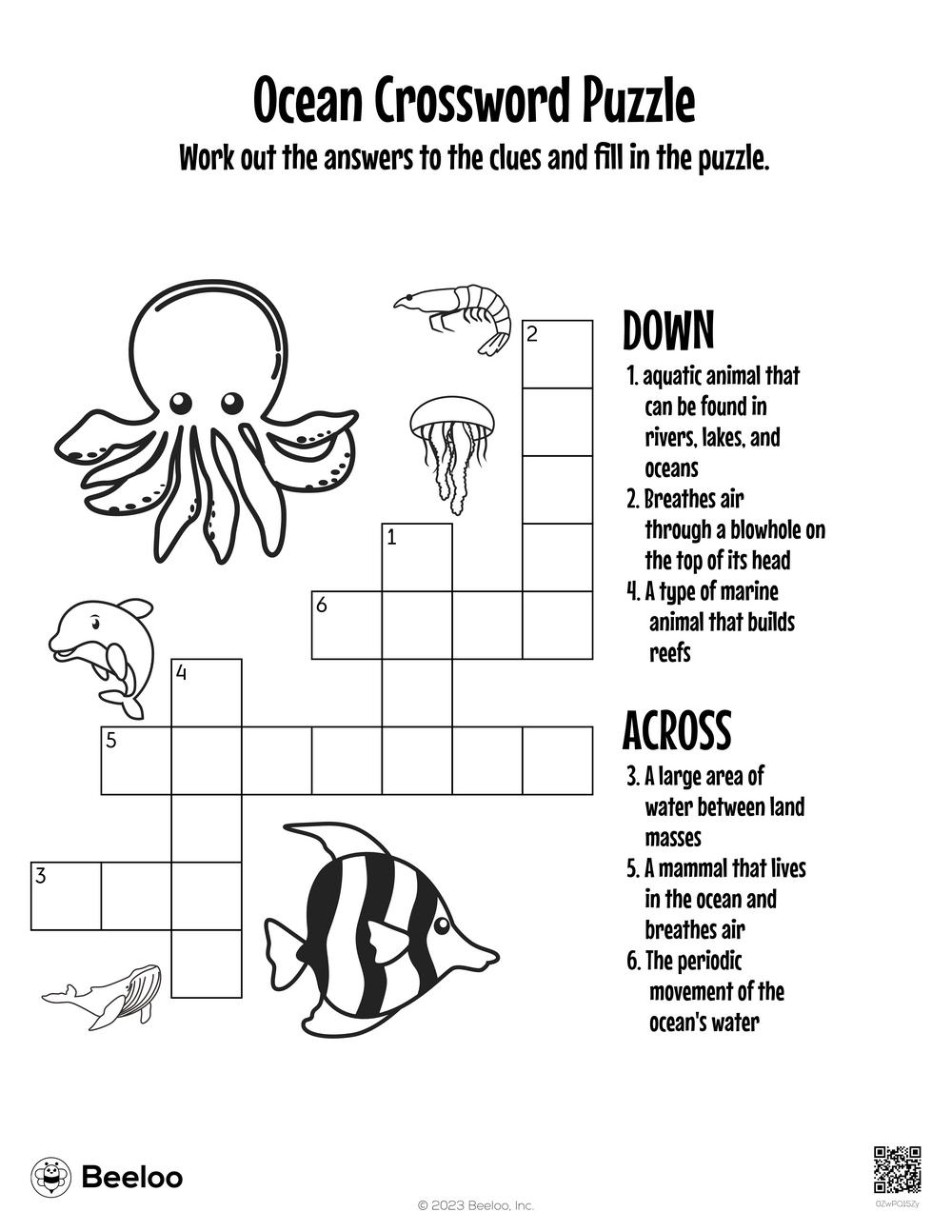 Ocean themed Crossword Puzzles Beeloo Printable Crafts And Ocean themed Crossword Puzzles Beeloo Printable Crafts And